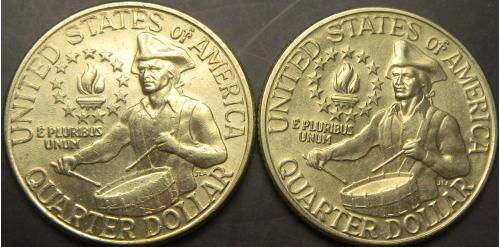 25 центів 1976 США Незалежність (два різновиди)