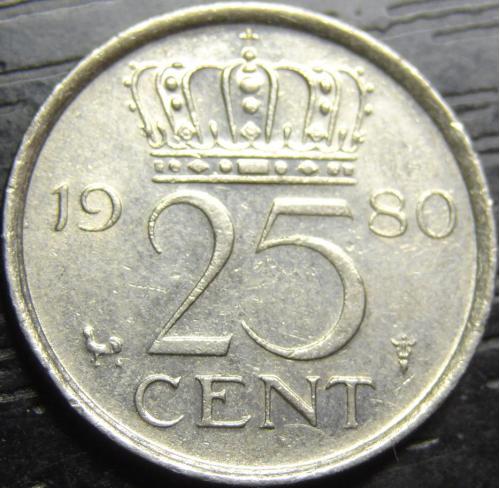 25 центів 1980 Нідерланди