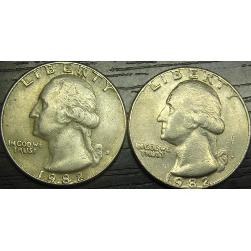 1/4 долара 1982 США (два різновиди)