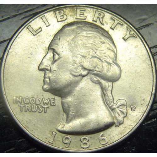 25 центів 1986 D США