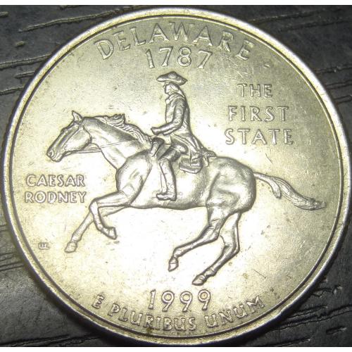 25 центів 1999 D США Делавер