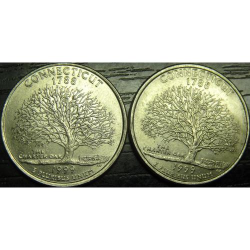 25 центів 1999 США Коннектікут (два різновиди)