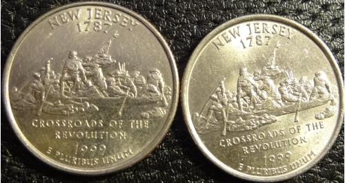 25 центів 1999 США Нью-Джерсі (два різновиди)