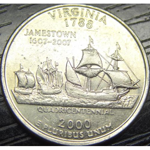 25 центів 2000 D США Вірджинія