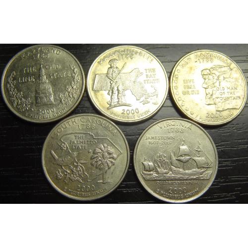 25 центів 2000 D США (всі різновиди)