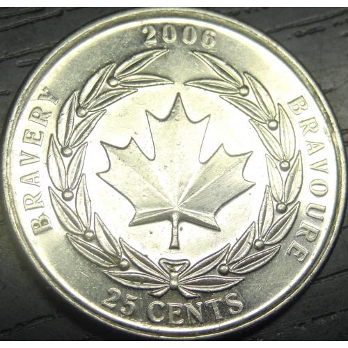 25 центів Канада 2006 Медаль за хоробрість