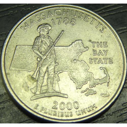 25 центів 2000 P США Массачусетс