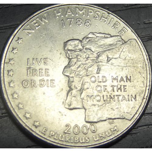 1/4 долара 2000 P США Нью-Гемпшір