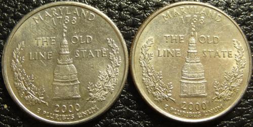 25 центів 2000 США Меріленд (два різновиди)