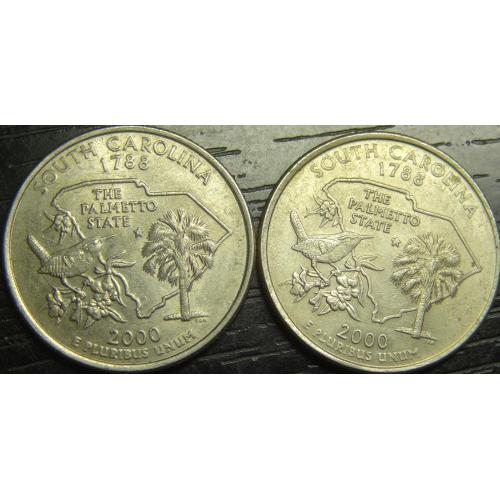 25 центів 2000 США Південна Кароліна (два різновиди)