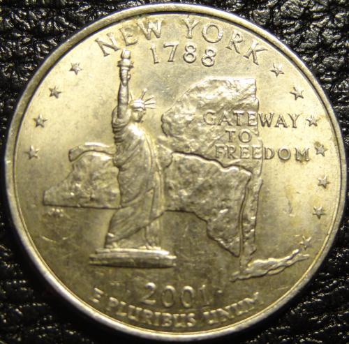 25 центів 2001 D США Нью Йорк