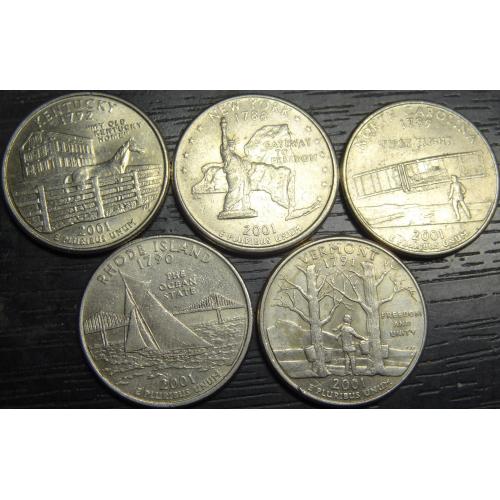 25 центів 2001 P США (всі різновиди)