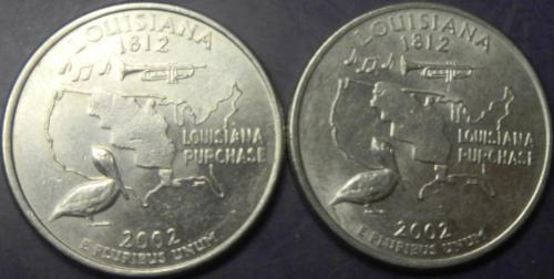 25 центів 2002 США Луїзіана (два різновиди)