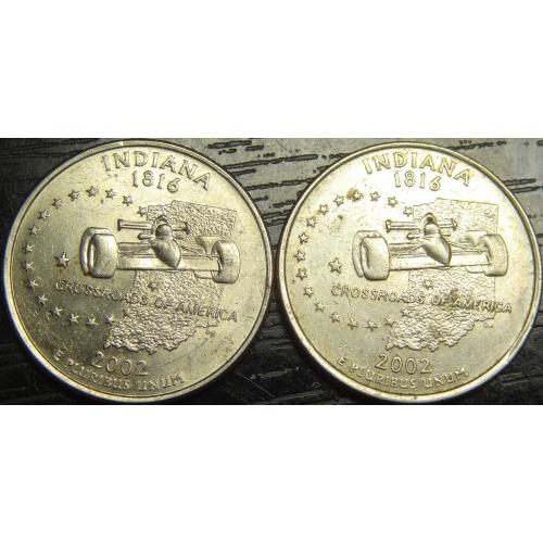 25 центів 2002 США Індіана (два різновиди)