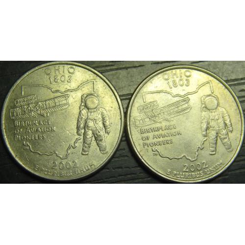 25 центів 2002 США Огайо (два різновиди)