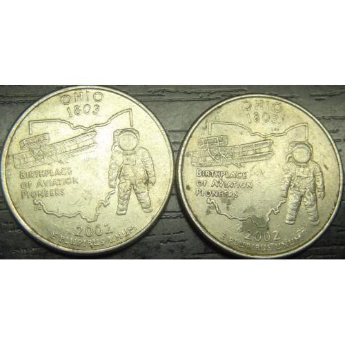 25 центів 2002 США Огайо (два різновиди)
