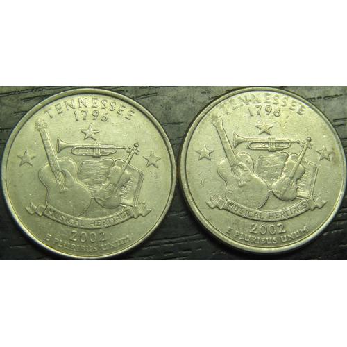 25 центів 2002 США Теннессі (два різновиди)