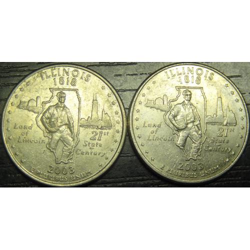 25 центів 2003 США Іллінойс (два різновиди)