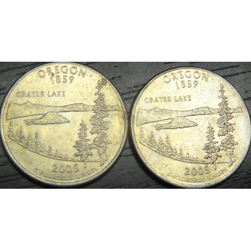 1/4 долара 2005 США Орегон (два різновиди)