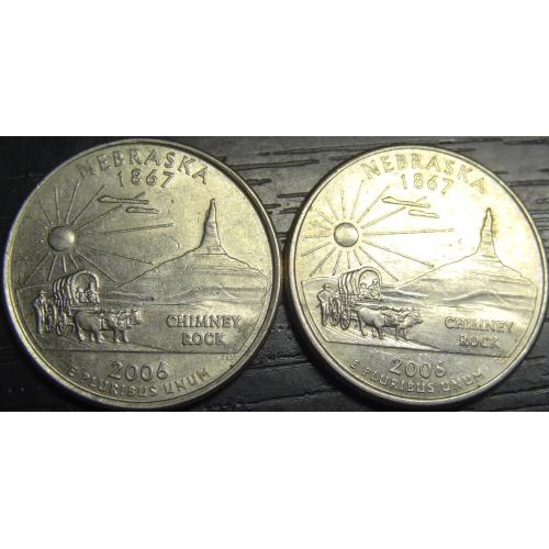 25 центів 2006 США Небраска (два різновиди)