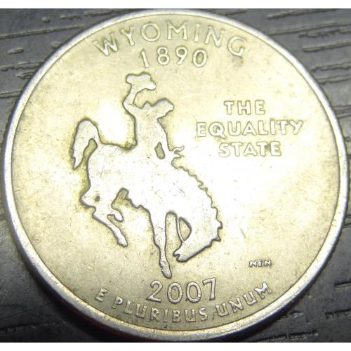 25 центів 2007 P США Вайомінг