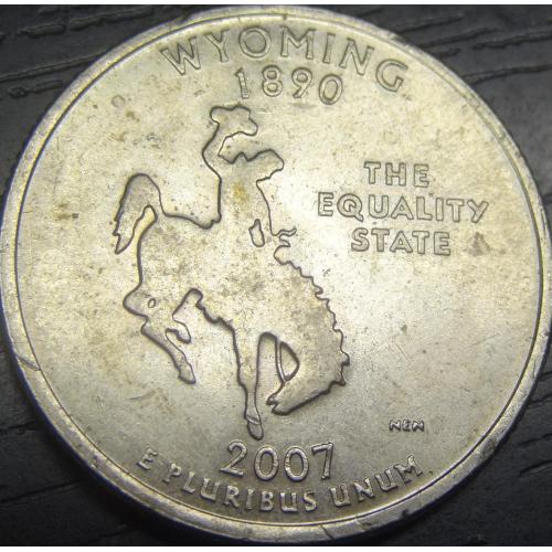 1/4 долара 2007 P США Вайомінг