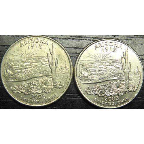 25 центів 2008 США Арізона (два різновиди)