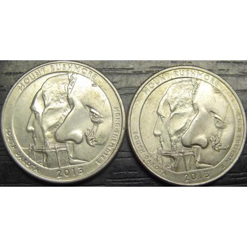 25 центів 2013 США Маунт Рашмор (два різновиди)