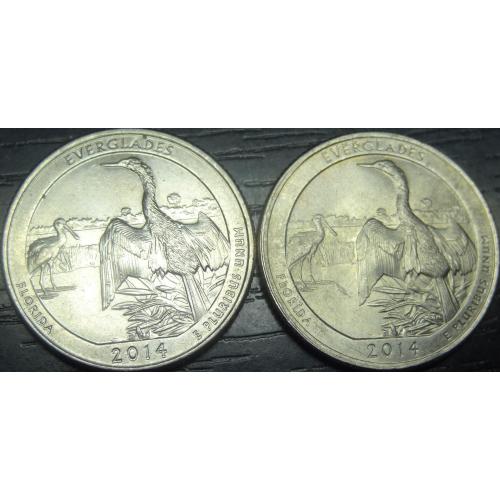 25 центів 2014 США Еверглейдс (два різновиди)
