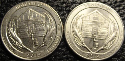 25 центів 2015 США Гомстед (два різновиди)