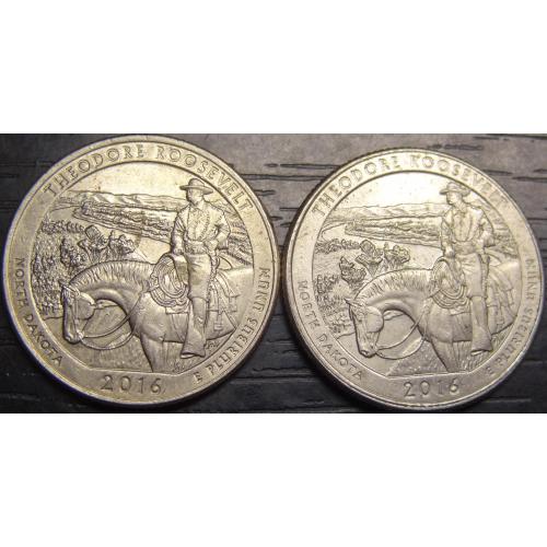 25 центів 2016 США Теодор Рузвельт (два різновиди)