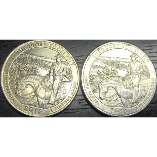 25 центів 2016 США Теодор Рузвельт (два різновиди)