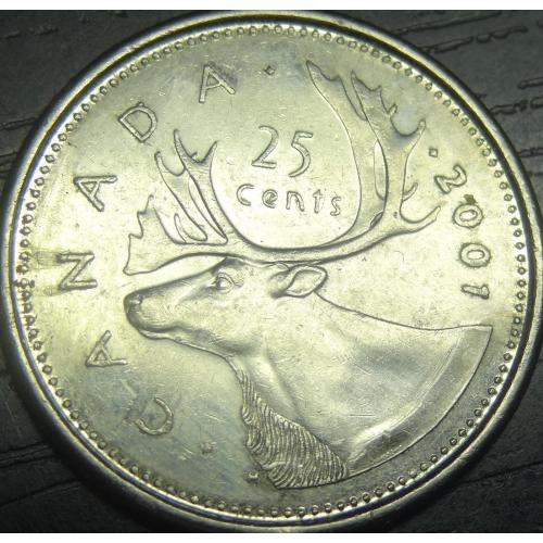 25 центів Канада 2001 P сталь