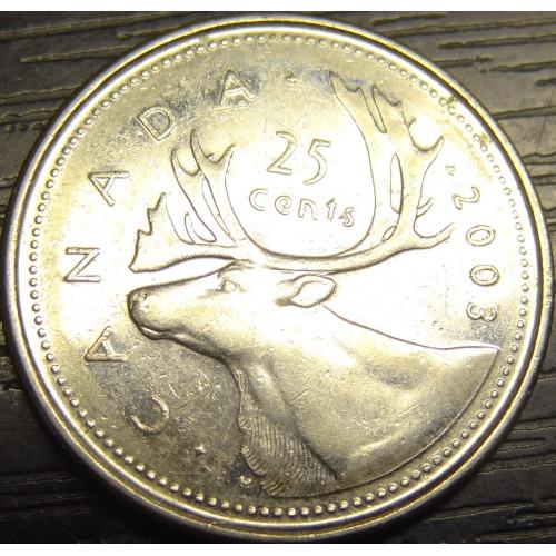 25 центів Канада 2003 P (новий портрет)