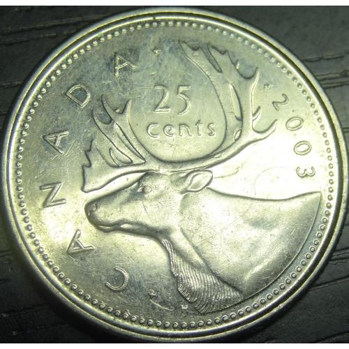 25 центів Канада 2003 P (новий портрет)