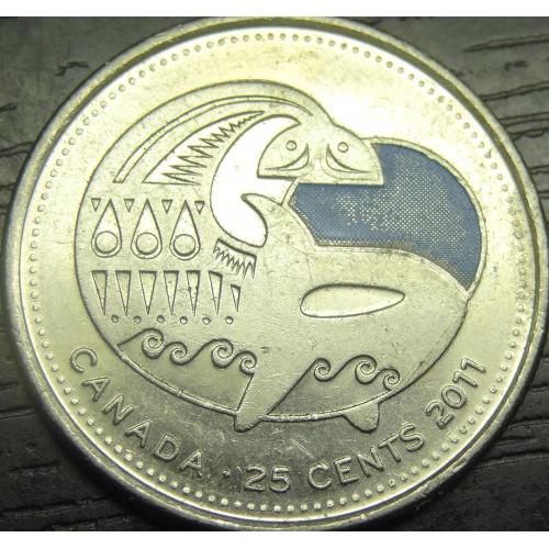 25 центів Канада 2011 Косатка (кольоровий принт)