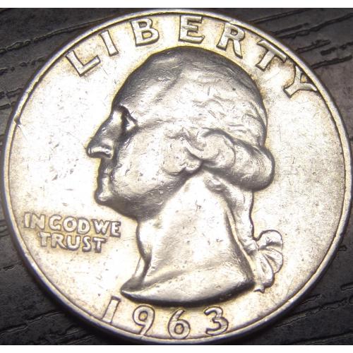 25 центів США 1963 D срібло