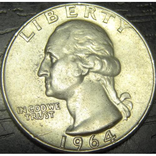 25 центів США 1964 D срібло