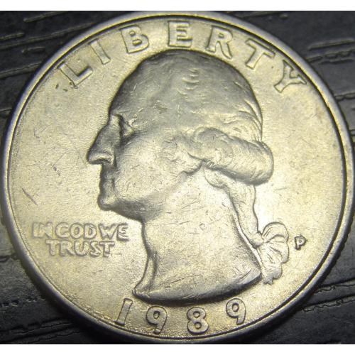 25 центів США 1989 P