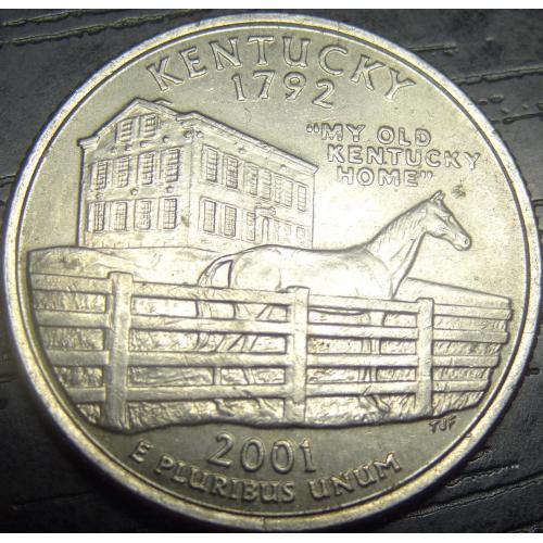 25 центів США 2001 D Кентуккі