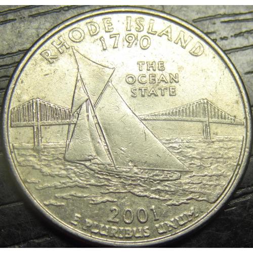 25 центів США 2001 P  Род Айленд
