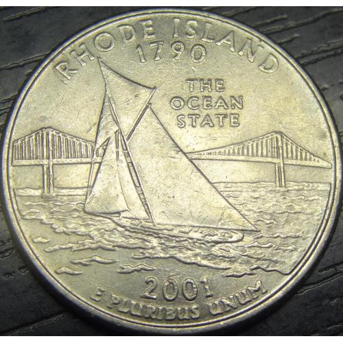 25 центів США 2001 P  Род Айленд