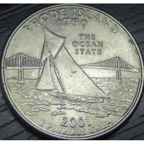 1/4 долара США 2001 P  Род Айленд