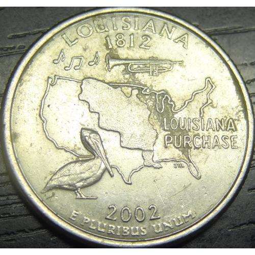 25 центів США 2002 D Луїзіана