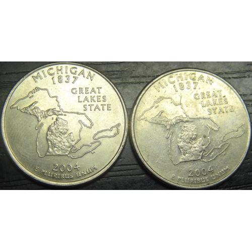 25 центів США 2004 Мічіган (два різновиди)