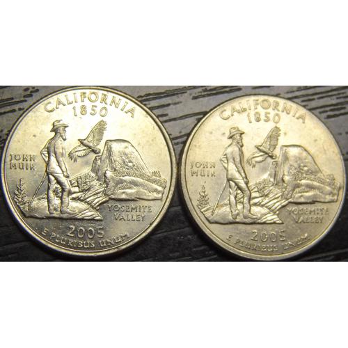 25 центів США 2005 Каліфорнія (два різновиди)