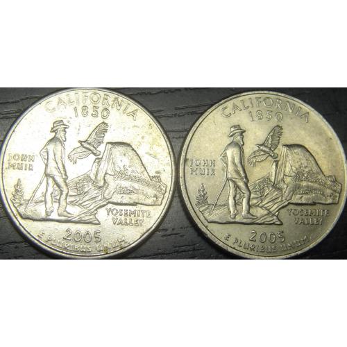 1/4 долара 2005 США Каліфорнія (два різновиди)