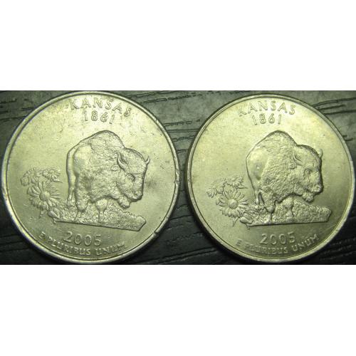25 центів США 2005 Канзас (два різновиди)