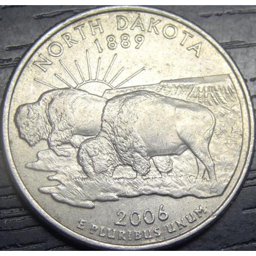 25 центів США 2006 D  Північна Дакота