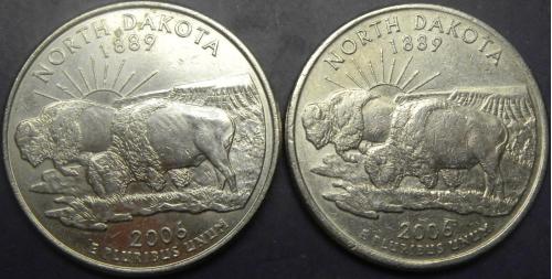 25 центів США 2006 Північна Дакота (два різновиди)